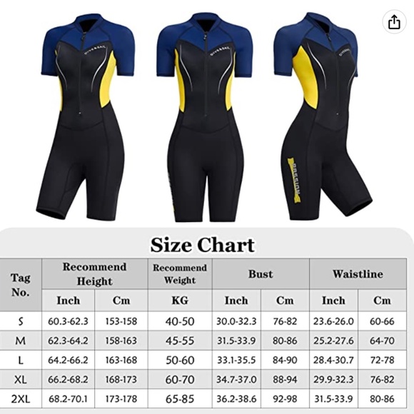 NEW Women Shorty Wetsuits UV Protection Zipper Diving Suit 1.5mm Neoprene Dive - Picture 9 of 9